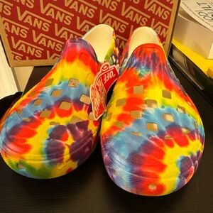Vans Youth Size 4 Slip On Tie Dye Shoes New